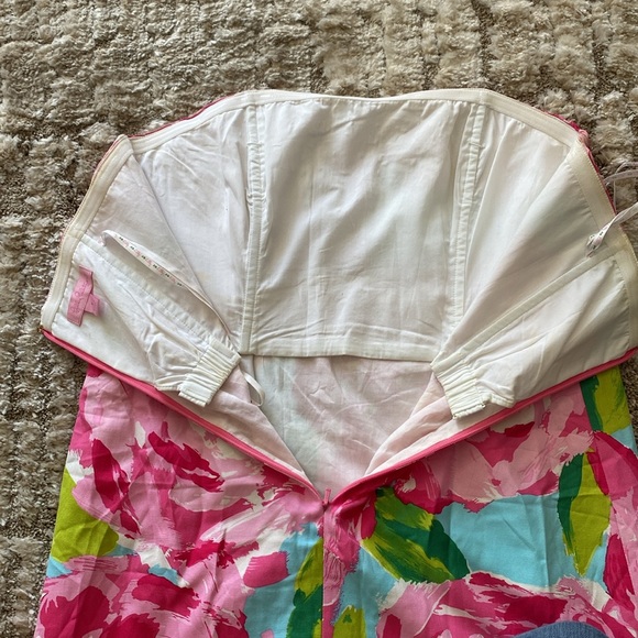 Lilly Pulitzer strapless Keetan dress with Roses - Picture 5 of 6
